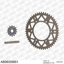 Lade das Bild in den Galerie-Viewer, AFAM Kettensatz 520, golden, 3814kg, Alu, selfclean, HUSQVARNA FX 350 2017-2019