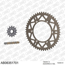 Lade das Bild in den Galerie-Viewer, AFAM Kettensatz 520, X-Ring, golden, 3498kg, Alu, selfclean, HUSQVARNA TE 449 2011-2012