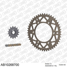 Lade das Bild in den Galerie-Viewer, AFAM Kettensatz 520, X-Ring, golden, 3712kg, Alu, selfclean, HUSABERG FE 550 E 2004-2008