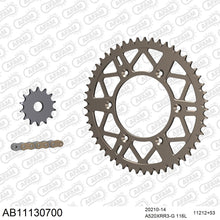 Lade das Bild in den Galerie-Viewer, AFAM Kettensatz 520, X-Ring, golden, 3498kg, Alu, selfclean, HM-HONDA CRE F 300 X 2008-2016