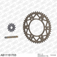 Lade das Bild in den Galerie-Viewer, AFAM Kettensatz 520, X-Ring, golden, 3498kg, Alu, selfclean, HM-HONDA CRF 450 R 2009-2009