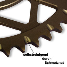 Lade das Bild in den Galerie-Viewer, AFAM Kettenrad 520, 49 Zähne, Alu, schwarz, selbstreinigend