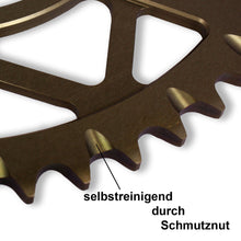 Lade das Bild in den Galerie-Viewer, AFAM Kettenrad SLK 520, 48 Zähne, C45N Stahl, superleicht, extra hart, selbstreinigend, schwarz