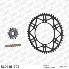 Lade das Bild in den Galerie-Viewer, AFAM Kettensatz 520, X-Ring, golden, 3498kg, Stahl light, selfclean, SHERCO SEF 450 Enduro Racing 2015-2021