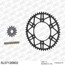 Lade das Bild in den Galerie-Viewer, AFAM Kettensatz 520, golden, 3814kg, Stahl light, selfclean, KTM SX-F 250 2017-2021