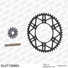 Lade das Bild in den Galerie-Viewer, AFAM Kettensatz 520, golden, 3814kg, Stahl light, selfclean, KTM XC 300 2T 2011-2014