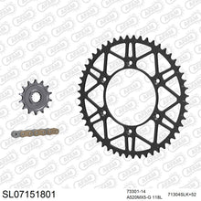 Lade das Bild in den Galerie-Viewer, AFAM Kettensatz 520, golden, 3814kg, Stahl light, selfclean, KTM SX-F 450 2004-2013
