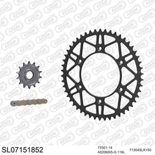 Lade das Bild in den Galerie-Viewer, AFAM Kettensatz 520, golden, 3814kg, Stahl light, selfclean, KTM XC-F 450 2013-2015