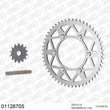 Lade das Bild in den Galerie-Viewer, AFAM Kettensatz 520, X-Ring, golden, 3498kg, Alu, HONDA CRF 250 X 4,5,6,7,8,9,A,B,C,D,E,F,G,H,J 2004-2018
