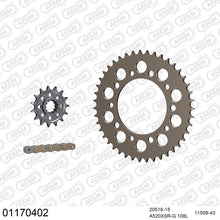 Lade das Bild in den Galerie-Viewer, AFAM Kettensatz 520, X-Ring, golden, 3712kg, Alu, HONDA CBR 600 F V,W 1997-1998

