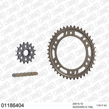 Lade das Bild in den Galerie-Viewer, AFAM Kettensatz 525, X-Ring, golden, 4263kg, Alu, HONDA CBR 954 RR Fireblade SC50 2,3 2002-2003
