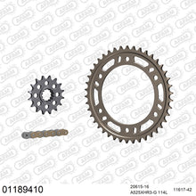 Lade das Bild in den Galerie-Viewer, AFAM Kettensatz 525, X-Ring, golden, 4987kg, Alu, HONDA CBR 1000 RR Fireblade 6,7 2006-2007
