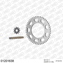 Lade das Bild in den Galerie-Viewer, AFAM Kettensatz 420, golden, 2142kg, YAMAHA DT 50 R Supermotard 2003-2006
