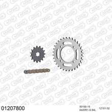 Lade das Bild in den Galerie-Viewer, AFAM Kettensatz 420, golden, 2142kg, YAMAHA PW 80 1983-2013
