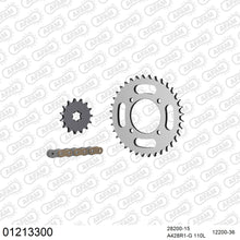 Lade das Bild in den Galerie-Viewer, AFAM Kettensatz 428, golden, 2244kg, YAMAHA RD 125 T 1975-1975
