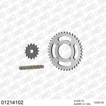 Lade das Bild in den Galerie-Viewer, AFAM Kettensatz 428, golden, 2244kg, YAMAHA T 135 Spark 2011-2012
