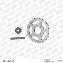 Lade das Bild in den Galerie-Viewer, AFAM Kettensatz 420, golden, 2142kg, SUZUKI RG 50 1991-1991
