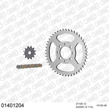 Lade das Bild in den Galerie-Viewer, AFAM Kettensatz 420, golden, 2142kg, SUZUKI ZR 50 1983-1990
