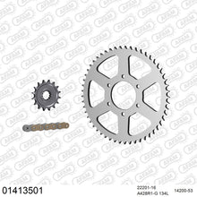 Lade das Bild in den Galerie-Viewer, AFAM Kettensatz 428, golden, 2244kg, SUZUKI DR 125 S F,G,H,J 1985-1994
