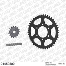 Lade das Bild in den Galerie-Viewer, AFAM Kettensatz 520, X-Ring, 4385kg, SUZUKI DR 500 S E,F,G,H,J 1984-1988
