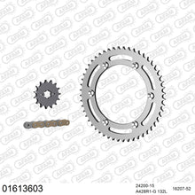 Lade das Bild in den Galerie-Viewer, AFAM Kettensatz 428, golden, 2244kg, KAWASAKI KDX 125 B1,B2,B3,B4,B5,B6,B7,B8,B9,B10 1990-1999
