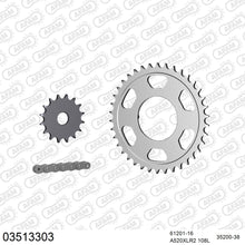 Lade das Bild in den Galerie-Viewer, AFAM Kettensatz 520, X-Ring, 3366kg, APRILIA AF1 125 SPORT PRO F40 1992-1993
