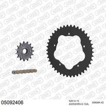 Lade das Bild in den Galerie-Viewer, AFAM Kettensatz 525, X-Ring, golden, 4987kg, DUCATI 1100 S Hypermotard (for sprocket carrier PCD2) 2007-2009
