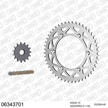 Lade das Bild in den Galerie-Viewer, AFAM Kettensatz 520, X-Ring, golden, 3498kg, Alu, HUSQVARNA TE 400 2001-2002
