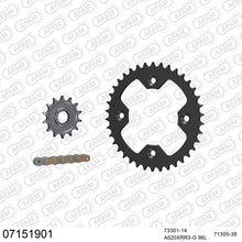 Lade das Bild in den Galerie-Viewer, AFAM Kettensatz 520, X-Ring, golden, 3498kg, KTM XC 450 Quad 2007-2010
