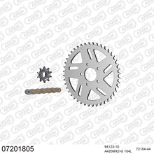 Lade das Bild in den Galerie-Viewer, AFAM Kettensatz 420, golden, 2611kg, Alu, KTM SX 50 LC Pro Senior 2006-2008
