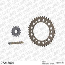 Lade das Bild in den Galerie-Viewer, AFAM Kettensatz 520, X-Ring, golden, 3498kg, Alu, KTM EXE 125 2000-2001
