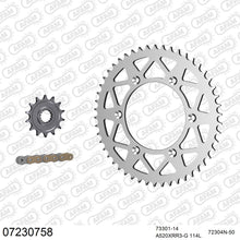 Lade das Bild in den Galerie-Viewer, AFAM Kettensatz 520, X-Ring, golden, 3498kg, Alu, KTM EXC 300 Six Days 2001-2005

