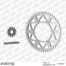 Lade das Bild in den Galerie-Viewer, AFAM Kettensatz 520, X-Ring, golden, 3498kg, Alu, KTM EXC-F 450 Six Days 2017-2021
