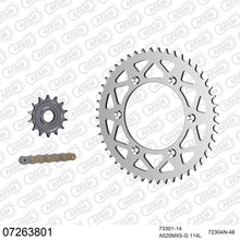 Lade das Bild in den Galerie-Viewer, AFAM Kettensatz 520, golden, 3814kg, Alu, KTM SX 520 Racing 2001-2003
