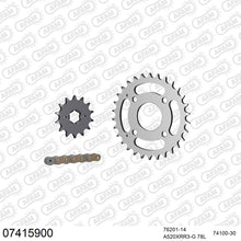 Lade das Bild in den Galerie-Viewer, AFAM Kettensatz 520, X-Ring, golden, 3498kg, KYMCO MXer 150 Quad 2002-2007
