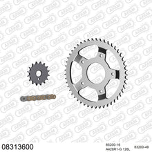 Lade das Bild in den Galerie-Viewer, AFAM Kettensatz 428, golden, 2244kg, MZ (MUZ) RT 125 Striker 2005-2007
