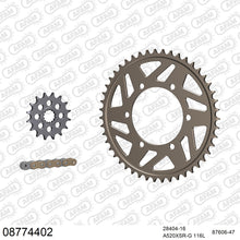 Lade das Bild in den Galerie-Viewer, AFAM Kettensatz 520, X-Ring, golden, 3712kg, Alu, TRIUMPH 675 Street Triple 2007-2013
