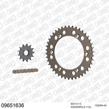 Lade das Bild in den Galerie-Viewer, AFAM Kettensatz 520, X-Ring, golden, 3498kg, Alu, GAS-GAS SM 450 FSE Supermotard 2003-2004
