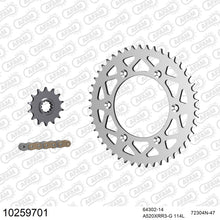 Lade das Bild in den Galerie-Viewer, AFAM Kettensatz 520, X-Ring, golden, 3498kg, Alu, HUSABERG FE 501 2000-2002
