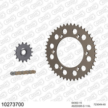 Lade das Bild in den Galerie-Viewer, AFAM Kettensatz 520, X-Ring, golden, 3712kg, Alu, HUSABERG FE 650 E 2004-2008
