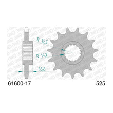 Lade das Bild in den Galerie-Viewer, AFAM Ritzel 525, 17 Zähne
