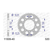 Lade das Bild in den Galerie-Viewer, AFAM Kettenrad 520, 40 Zähne, Alu, gun metal
