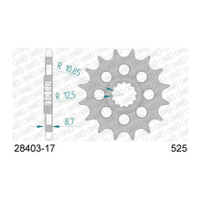 Lade das Bild in den Galerie-Viewer, AFAM Ritzel 525, 17 Zähne
