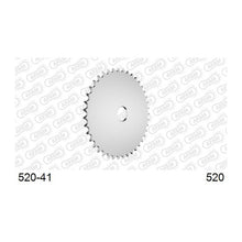 Lade das Bild in den Galerie-Viewer, AFAM Kettenrad Rohling 520, 41 Zähne, Alu, silber
