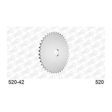 Lade das Bild in den Galerie-Viewer, AFAM Kettenrad Rohling 520, 42 Zähne, Alu, silber
