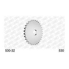 Lade das Bild in den Galerie-Viewer, AFAM Kettenrad Rohling 530, 32 Zähne, Alu, silber
