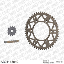 Lade das Bild in den Galerie-Viewer, AFAM Kettensatz 520, golden, 3498kg, Alu, selfclean, HONDA CR 125 R W,X 1998-1999
