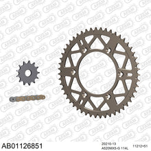 Lade das Bild in den Galerie-Viewer, AFAM Kettensatz 520, golden, 3814kg, Alu, selfclean, HONDA CRF 250 R 4,5,6,7,8,9 2004-2009

