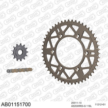 Lade das Bild in den Galerie-Viewer, AFAM Kettensatz 520, X-Ring, golden, 3498kg, Alu, selfclean, HONDA CRF 450 X 5,6,7,8,9,A,B,C,D,E,F,G,H,J 2005-2018
