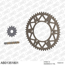 Lade das Bild in den Galerie-Viewer, AFAM Kettensatz 520, golden, 3814kg, Alu, selfclean, YAMAHA YZ 450 F T 2005-2005
